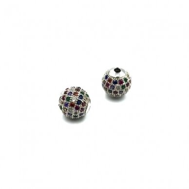 10mm sidabro sp. nerūdijančio plieno intarpas su cirkoniais, 1vnt. 10mm sidabro sp. nerūdijančio plieno intarpas su cirkoniais, 1vnt.