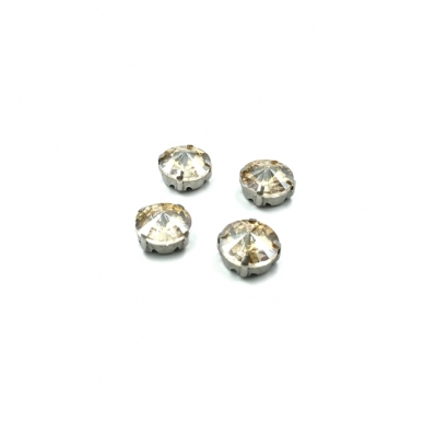 12mm šviesios dūminės sp. apvalūs kristalai sidabro sp. rėmeliuose, 6vnt. 12mm šviesios dūminės sp. apvalūs kristalai sidabro sp. rėmeliuose, 6vnt.