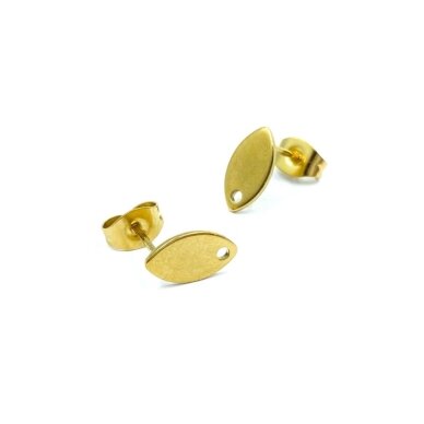 10x6mm 14k aukso sp. nerūdijančio plieno auskarų įvėrimai, 2vnt. 10x6mm 14k aukso sp. nerūdijančio plieno auskarų įvėrimai, 2vnt.