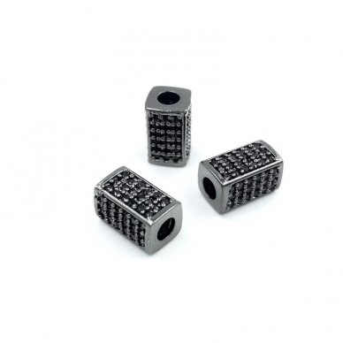 10x6mm juodos sp. nerūdijančio plieno intarpas su cirkoniais, 1vnt. 10x6mm juodos sp. nerūdijančio plieno intarpas su cirkoniais, 1vnt.