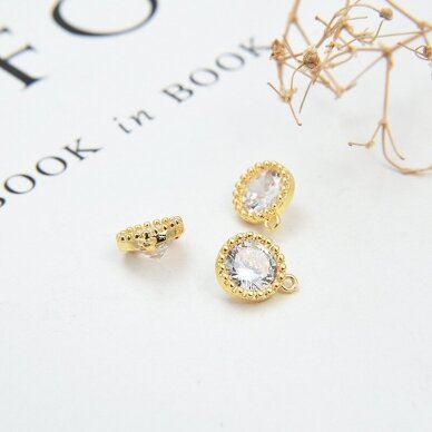 10x8mm 14k aukso sp. nerūdijančio plieno pakabukas, 1vnt. 1