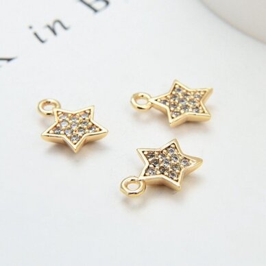 10x8mm 14k aukso sp. nerūdijančio plieno pakabukas žvaigždė, 1vnt. 10x8mm 14k aukso sp. nerūdijančio plieno pakabukas žvaigždė, 1vnt.