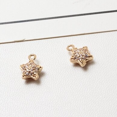10x8mm 14k aukso sp. nerūdijančio plieno pakabukas žvaigždė, 1vnt. 10x8mm 14k aukso sp. nerūdijančio plieno pakabukas žvaigždė, 1vnt.