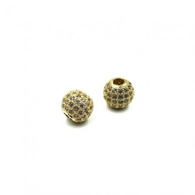10mm aukso sp. nerūdijančio plieno intarpas su cirkoniais, 1vnt. 10mm aukso sp. nerūdijančio plieno intarpas su cirkoniais, 1vnt.
