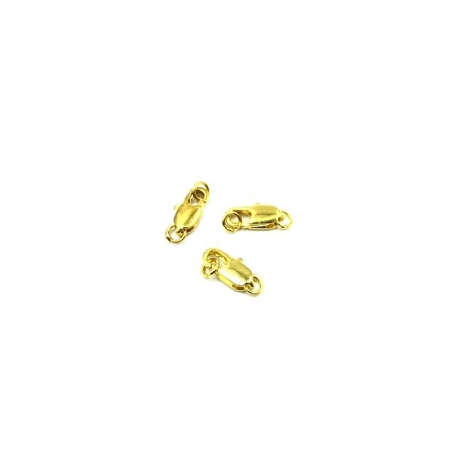 10mm aukso sp. užsegimai karabinai, 3vnt.