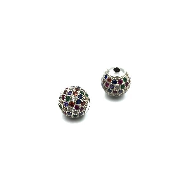 10mm sidabro sp. nerūdijančio plieno intarpas su cirkoniais, 1vnt. 10mm sidabro sp. nerūdijančio plieno intarpas su cirkoniais, 1vnt.