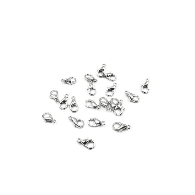 10mm nikelio sp. užsegimai karabinai, 20vnt.