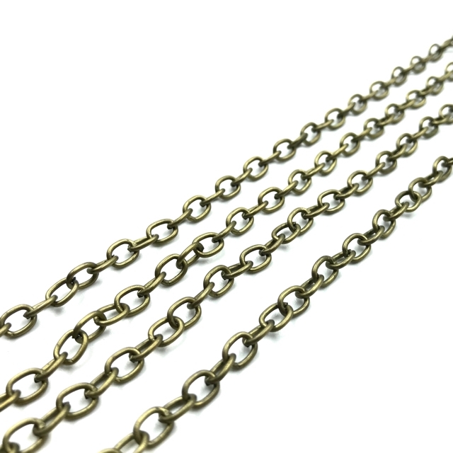 6x4mm žalvario sp. grandinėlė, 1m