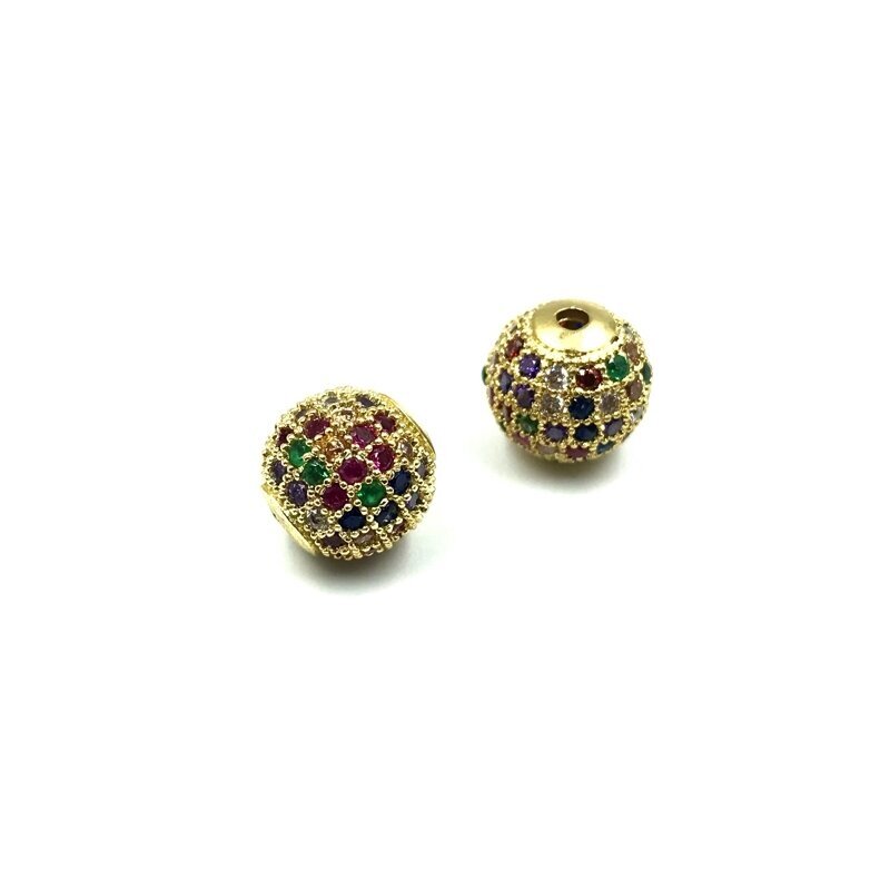 10mm aukso sp. nerūdijančio plieno intarpas su cirkoniais, 1vnt. 10mm aukso sp. nerūdijančio plieno intarpas su cirkoniais, 1vnt.