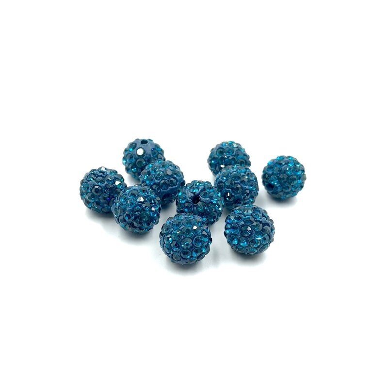 10mm electric sp. shamballa karoliukai, 10vnt.
