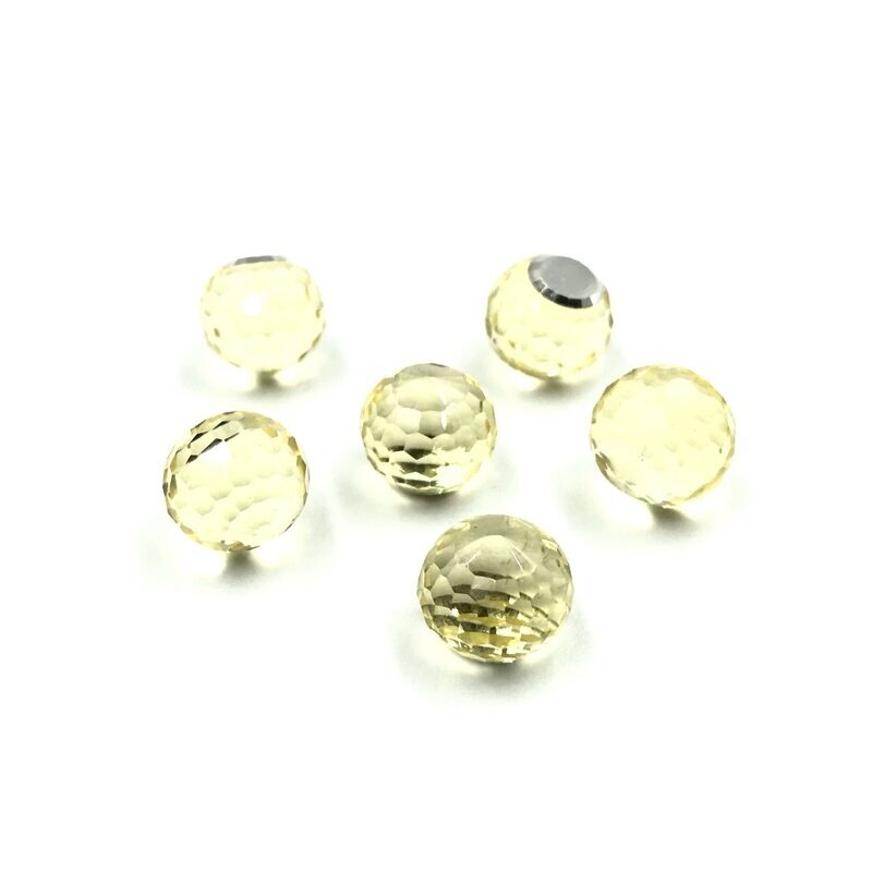 10mm geltonos sp. rutulio formos klijuojami kristalai, 5vnt.