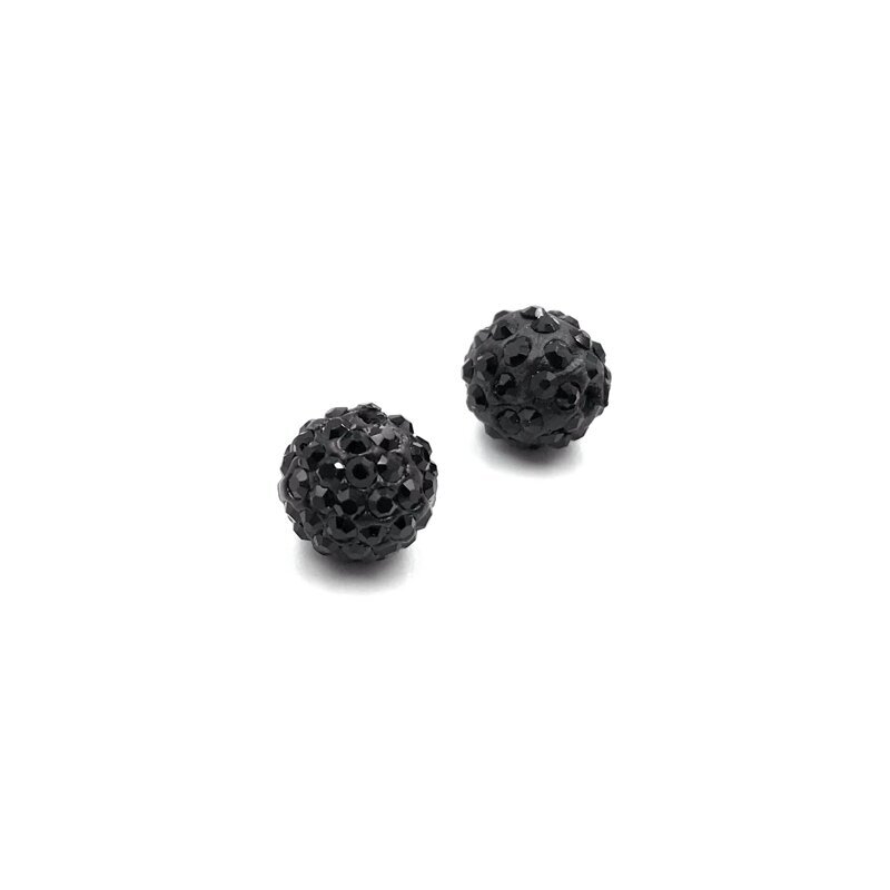 10mm juodos sp. shamballa karoliukai, 10vnt.