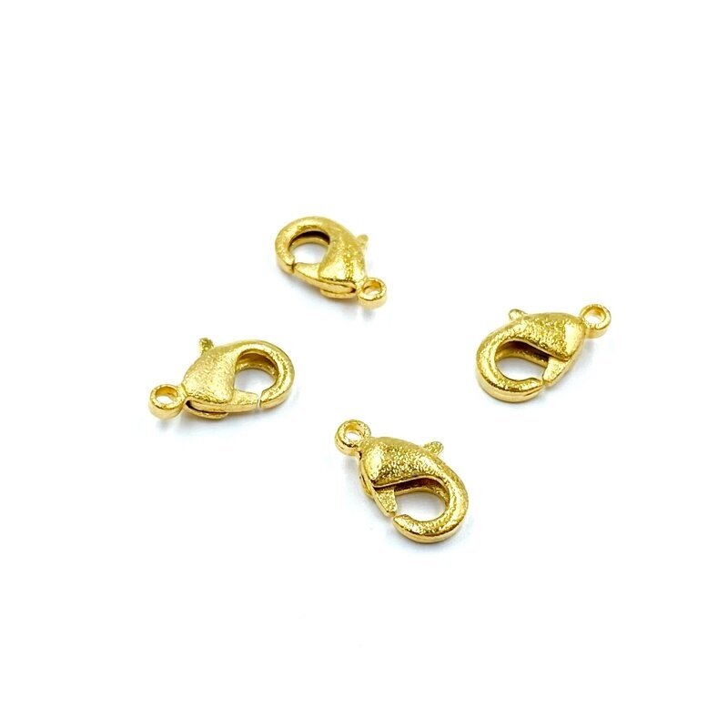 10mm matinis 18k aukso sp. nerūdijančio plieno karabinas, 1vnt.