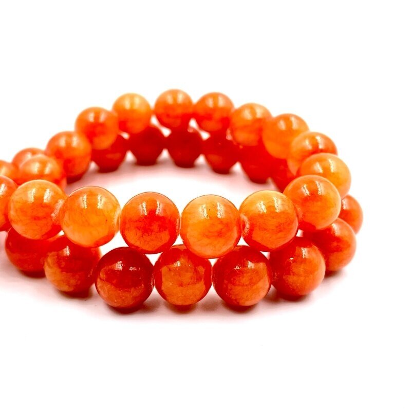 10mm oranžinės sp. žadeitas, 40cm juosta