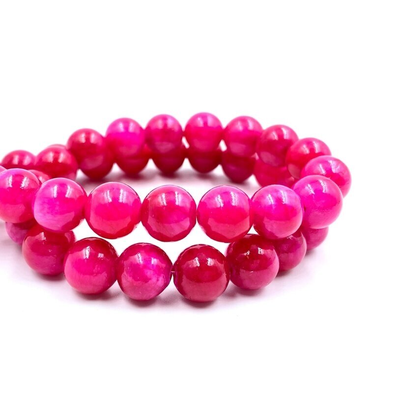 10mm rožinės sp. žadeitas, 40cm juosta