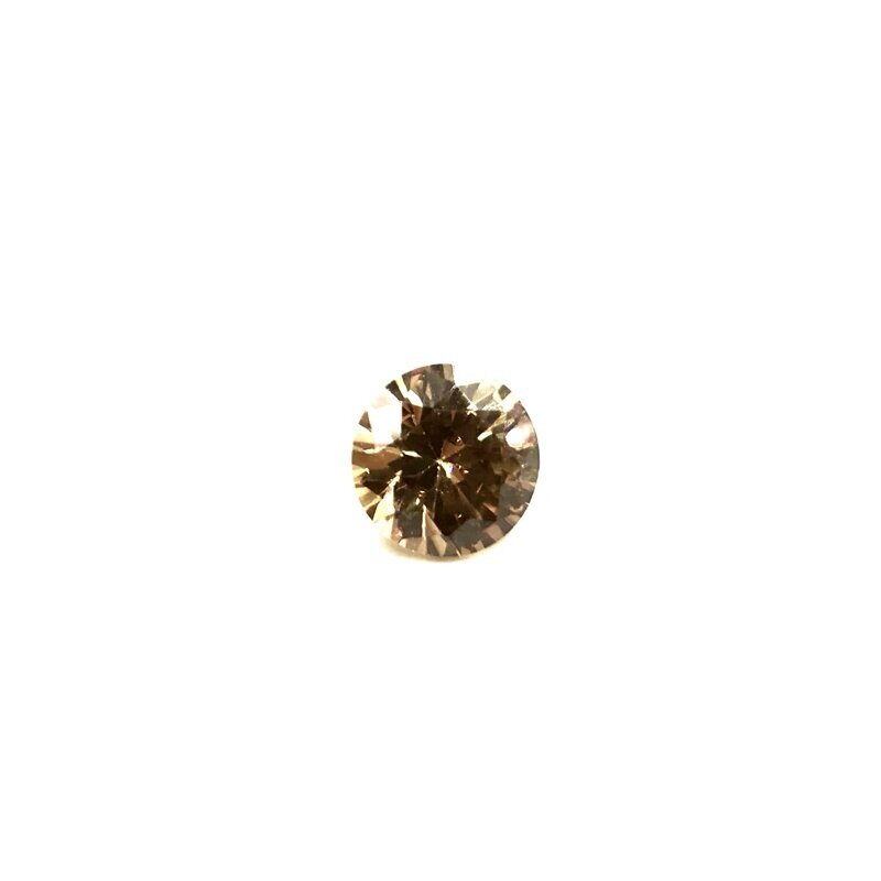 10mm šviesios dūminės sp. apvalus cirkonis, 1vnt.