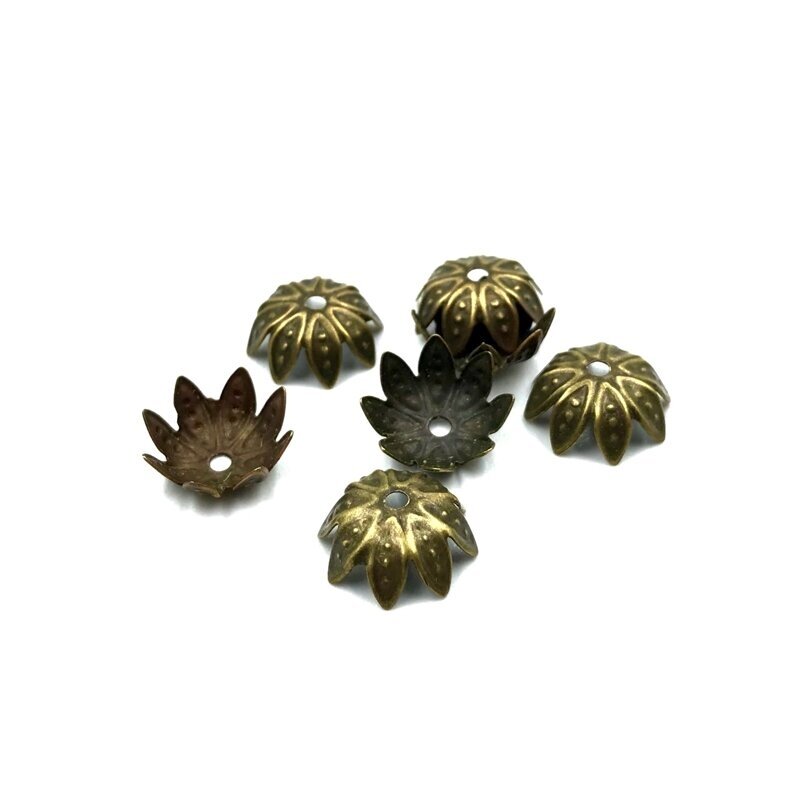 10mm žalvario sp. ažūrinės kepurėlės, 30vnt.
