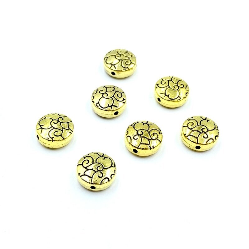 10x10mm aukso sp. intarpai, 11vnt.