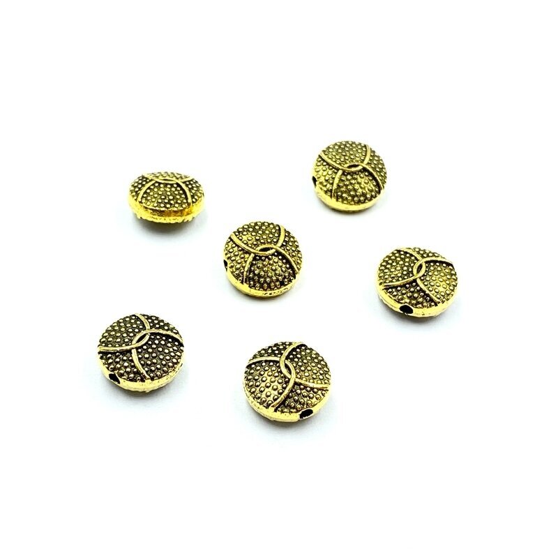 10x10mm aukso sp. intarpai, 12vnt.