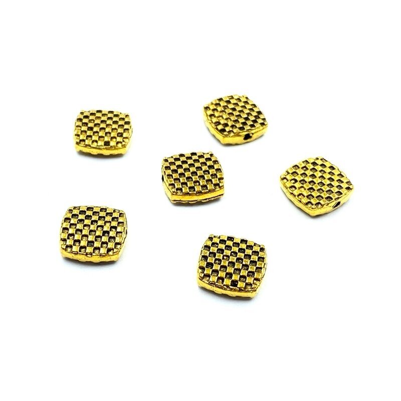 10x10mm aukso sp. intarpai, 13vnt.
