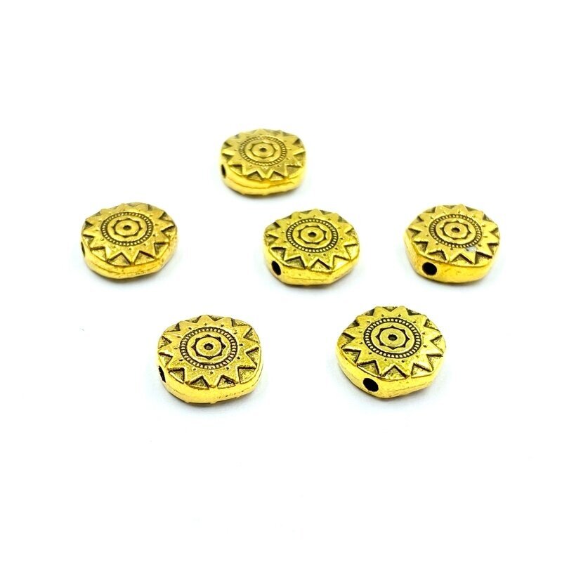 10x10mm aukso sp. intarpai, 14vnt.