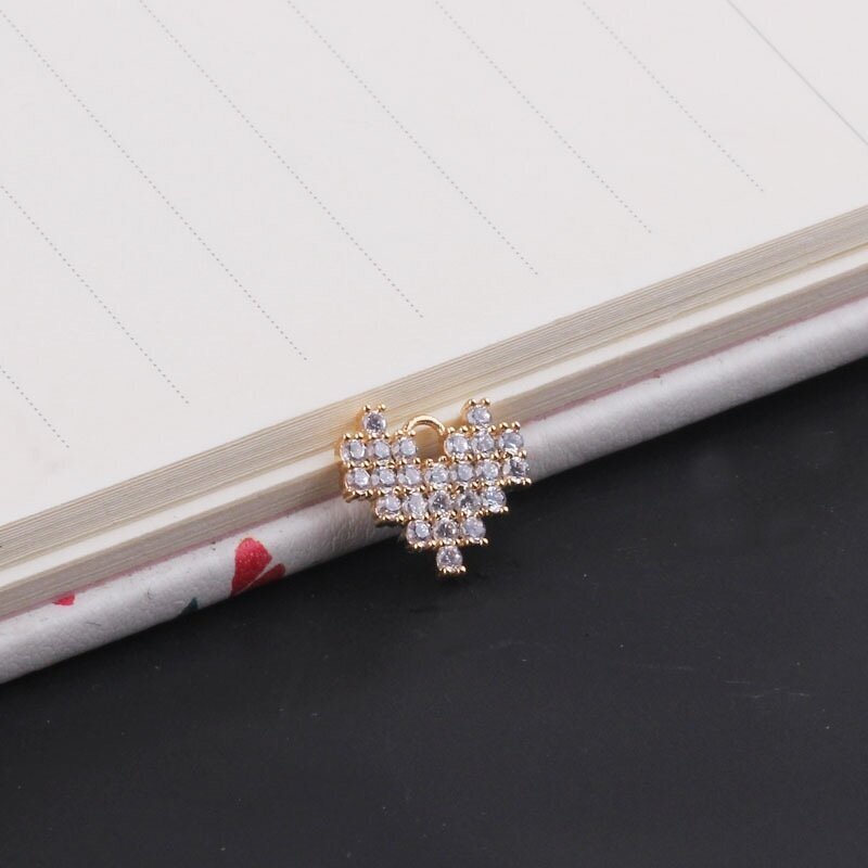 10x11mm 14k aukso sp. nerūdijančio plieno pakabukas širdis, 1vnt.