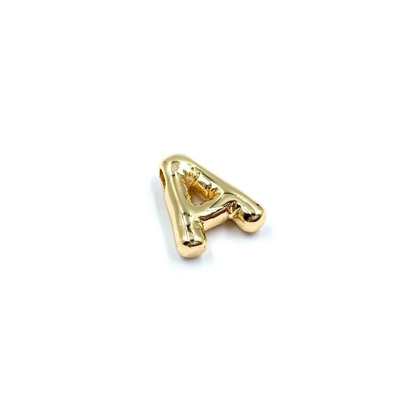 10x11mm rausvo aukso sp. nerūdijančio plieno pakabukas A raidė, 1vnt.