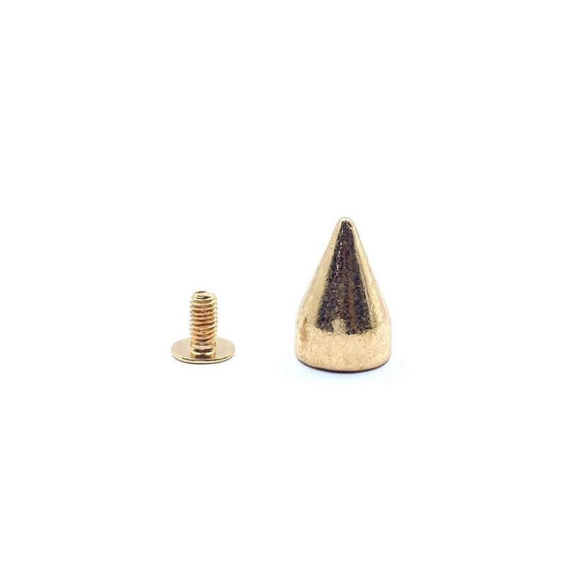 10x15mm rausvo aukso sp. įsukamos metalinės kniedės, 2vnt.
