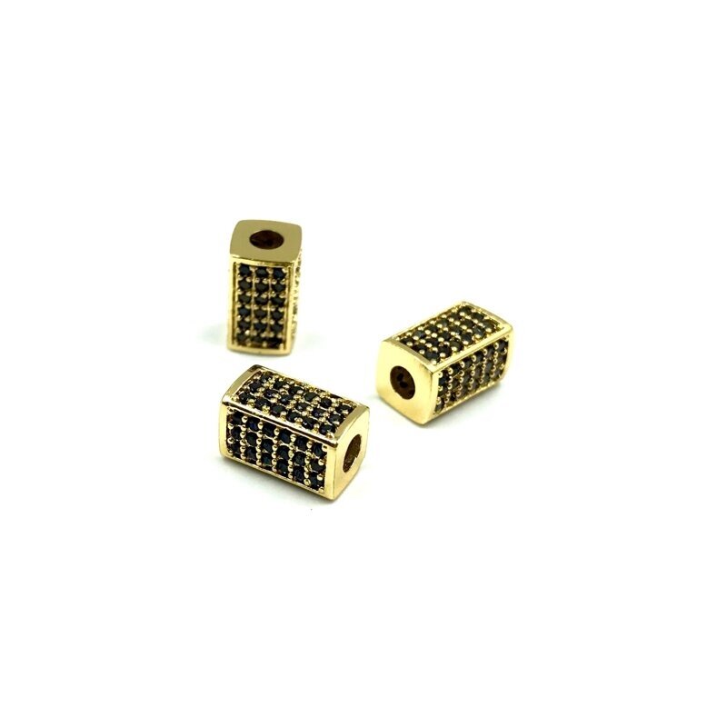 10x6mm aukso sp. nerūdijančio plieno intarpas su cirkoniais, 1vnt. 10x6mm aukso sp. nerūdijančio plieno intarpas su cirkoniais, 1vnt.