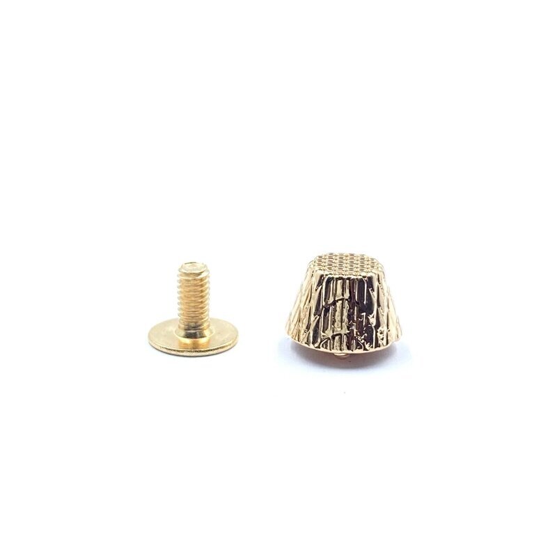 10x8mm rausvo aukso sp. įsukamos metalinės kniedės, 2vnt.