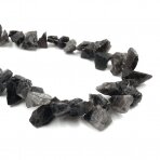 ±11x±19mm juodojo obsidiano skalda, 40cm juosta