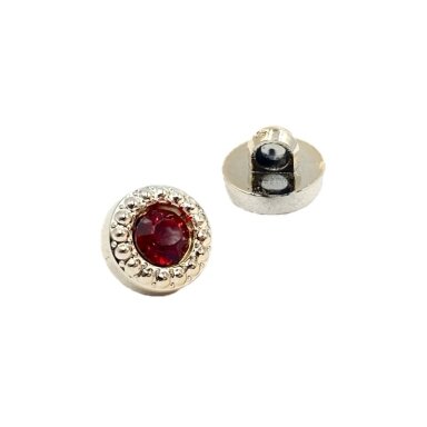 11mm aukso ir raudonos sp. plastikinė saga su kilpute, 6vnt.