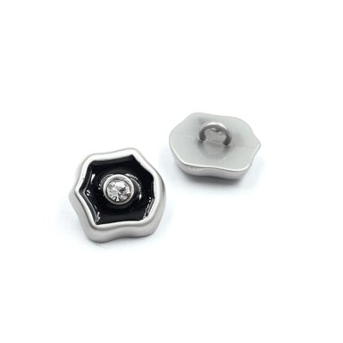 11mm pilkos ir juodos sp. metalinė saga su kilpute, 2vnt.
