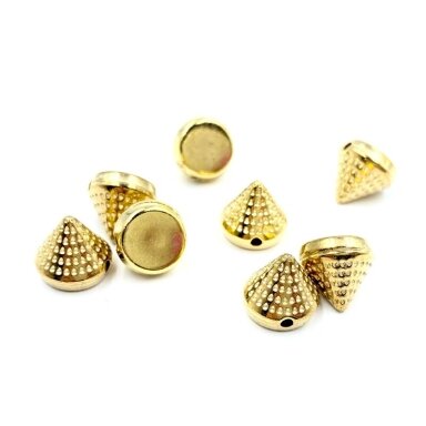 11x10mm aukso sp. prisiuvamos plastiko kniedės, 10g (apie 21vnt.)