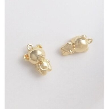 11x8mm 14k aukso sp. nerūdijančio plieno pakabukas meškiukas 1vnt.