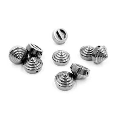 11x8mm juodintos sp. prisiuvamos plastiko kniedės, 10g (apie 22vnt.)