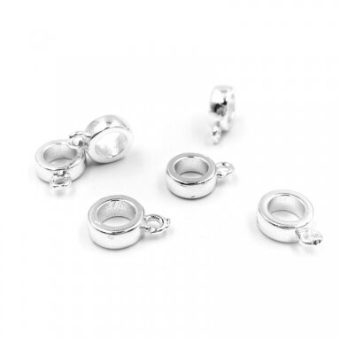 11x8mm sidabro sp. nerūdijančio plieno pakabukas, 2vnt.