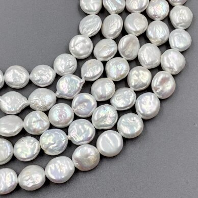 11-12mm natūralūs gėlavandeniai perlai, 39cm juosta 11-12mm natūralūs gėlavandeniai perlai, 39cm juosta