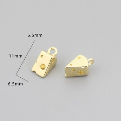 11x6,5mm 14k aukso sp. nerūdijančio plieno pakabukas sūris, 1vnt. 11x6,5mm 14k aukso sp. nerūdijančio plieno pakabukas sūris, 1vnt.