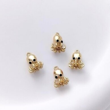 11x8mm 14k aukso sp. nerūdijančio plieno pakabukas aštuonkojis, 1vnt. 11x8mm 14k aukso sp. nerūdijančio plieno pakabukas aštuonkojis, 1vnt.