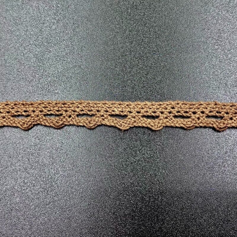 11mm rudos sp. medvilninis nėrinys, 1m