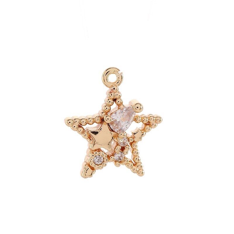 11x10mm 14k aukso sp. nerūdiojančio plieno pakabukas  žvaigždė, 1vnt.