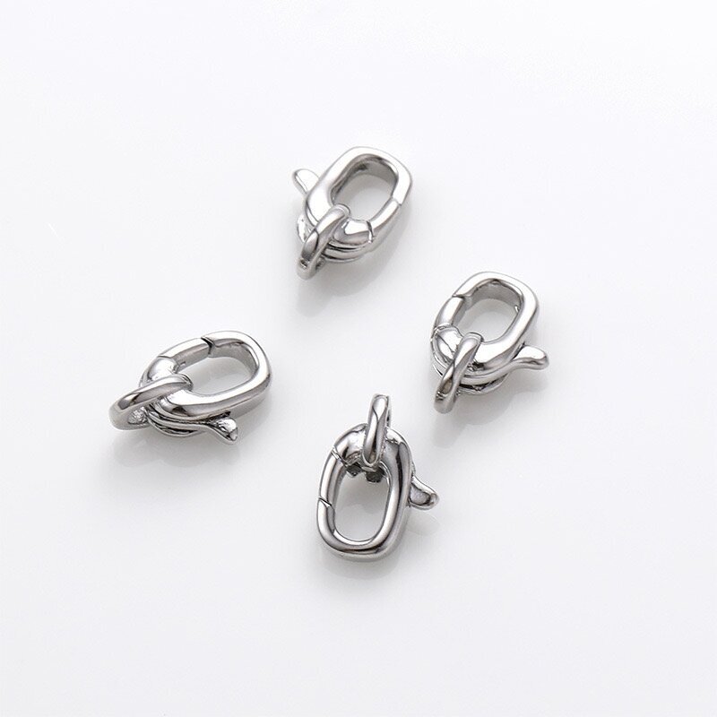 11x7mm platinos sp. nerūdijančio plieno užsegimas, 1vnt.