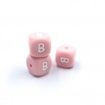 12mm rožinės sp. silikoninė B raidė, 1vnt.