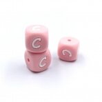 12mm rožinės sp. silikoninė C raidė, 1vnt.
