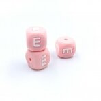 12mm rožinės sp. silikoninė E raidė, 1vnt.