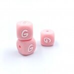12mm rožinės sp. silikoninė G raidė, 1vnt.