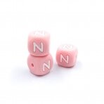 12mm rožinės sp. silikoninė N raidė, 1vnt.
