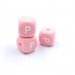 12mm rožinės sp. silikoninė P raidė, 1vnt.