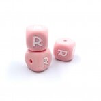 12mm rožinės sp. silikoninė R raidė, 1vnt.